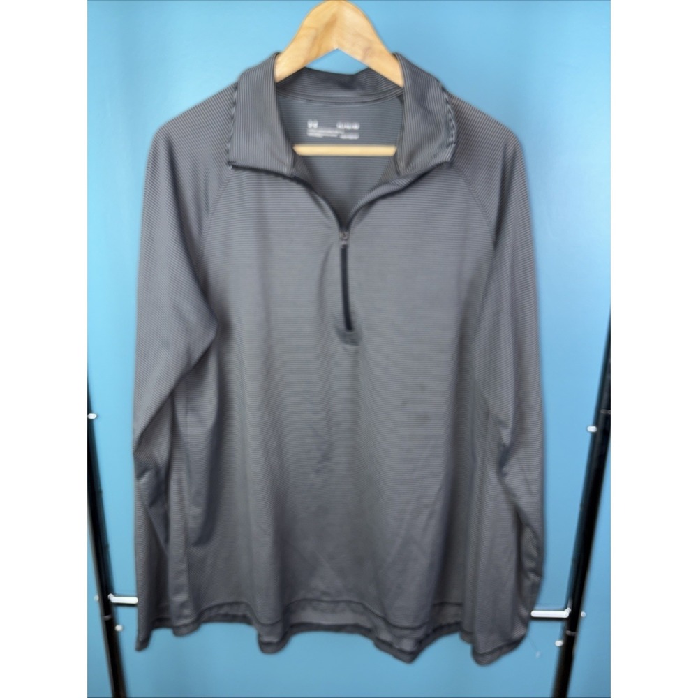 Under Armour Heat Gear Mens Size XL Loose 1/4 Zip Pullover Shirt Golf Striped
